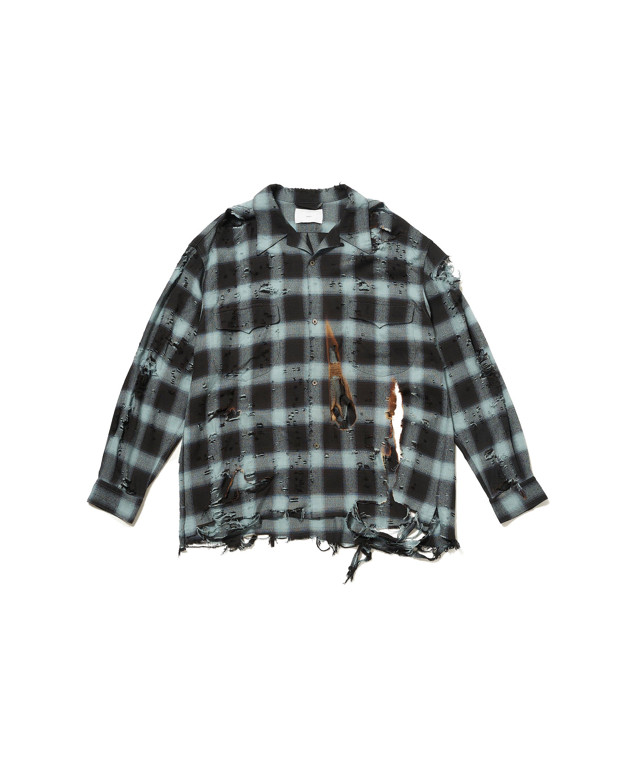 BURNT OMBRE PLAID BLOUSE