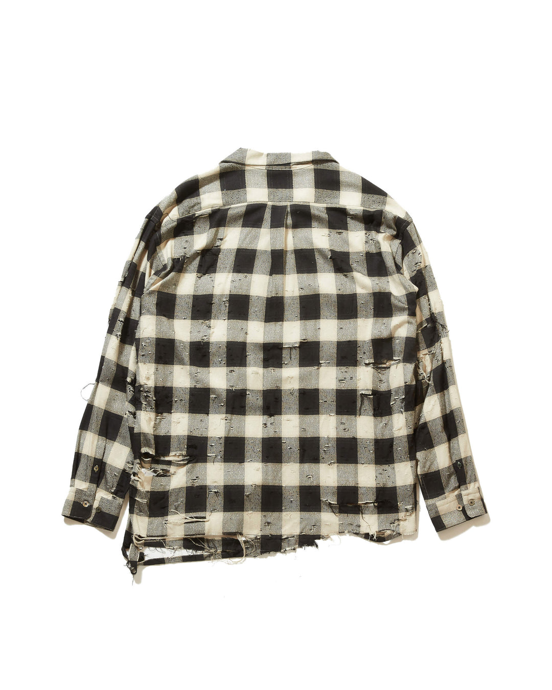 DESTRRESSED OMBRE PLAID BLOUSE