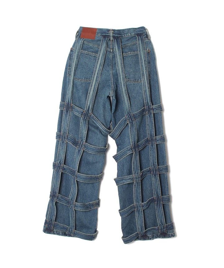 CAGED DENIM PANTS