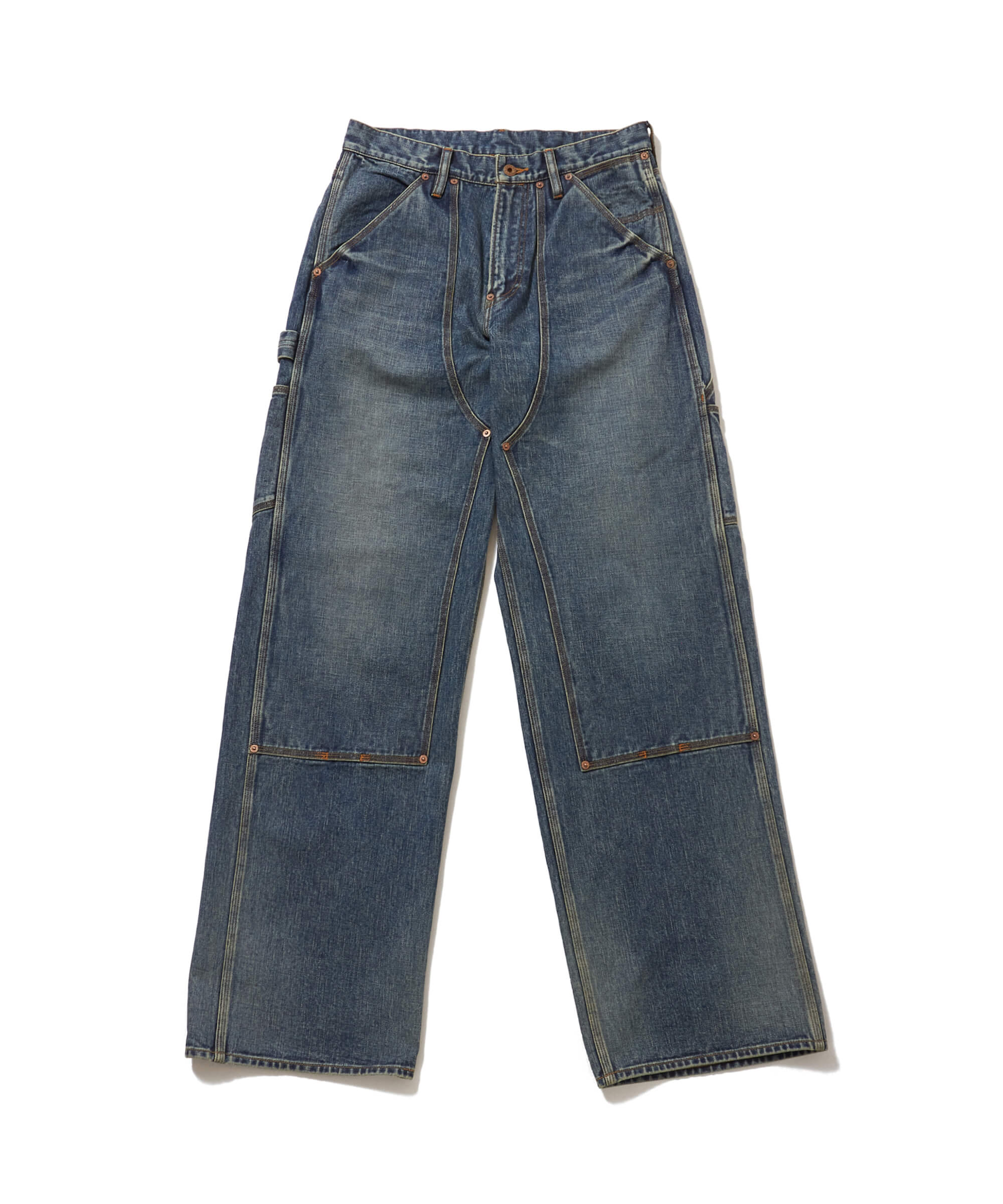 FADED PAINTER DOUBLE KNEE DENIM TROUSERS