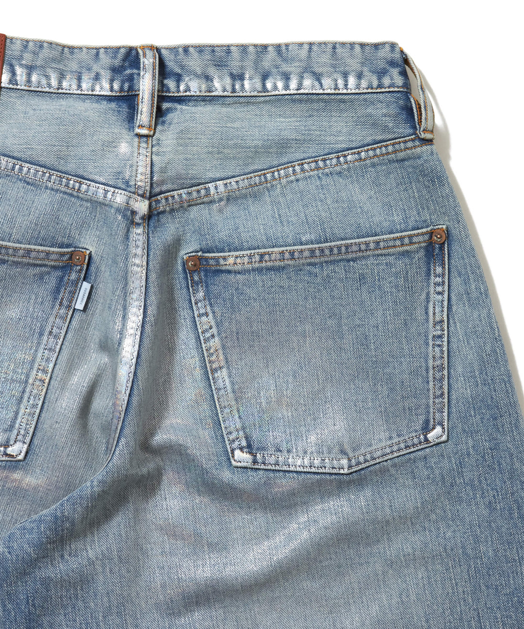 FOILED DENIM TROUSERS WIDE CUT