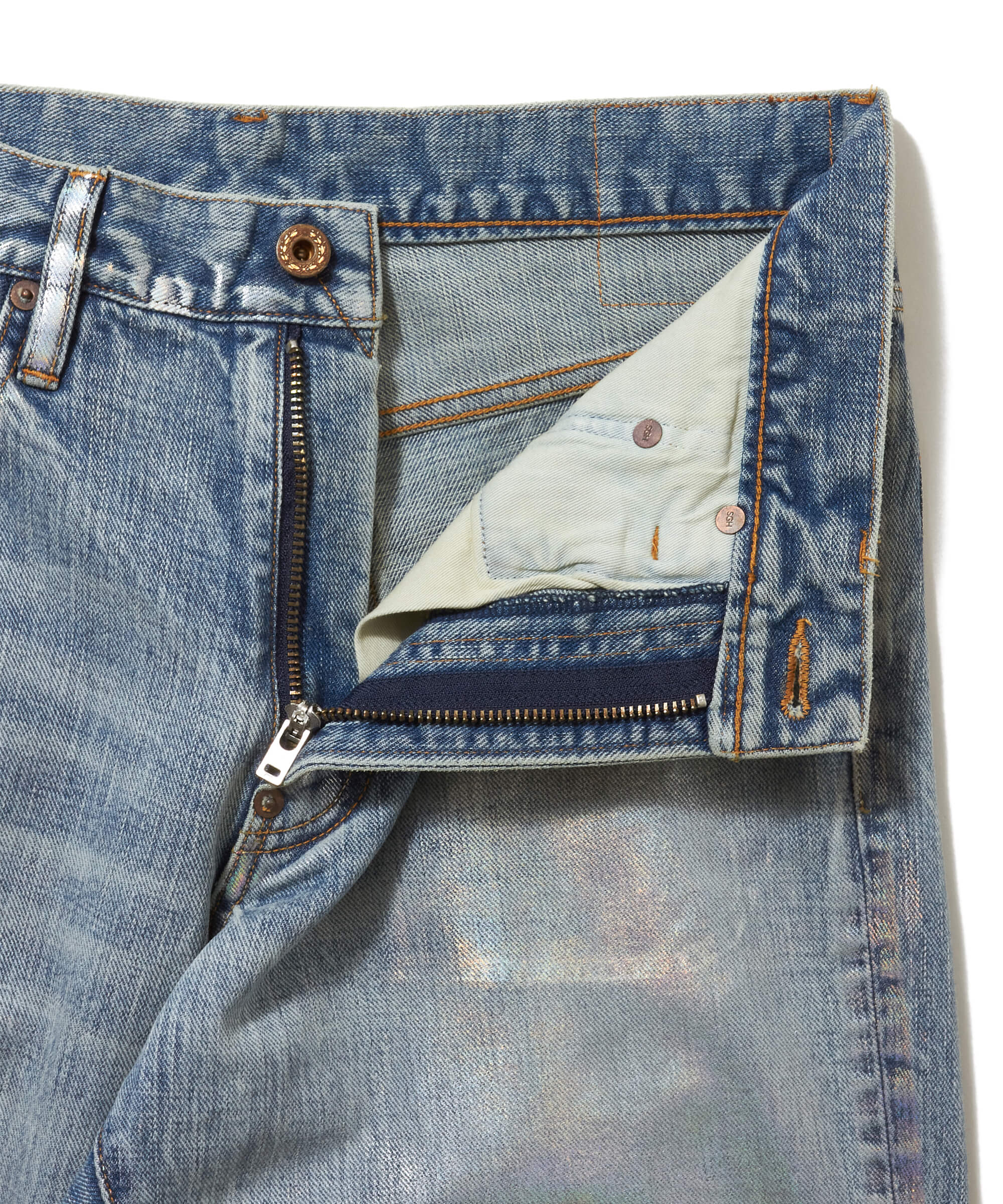 FOILED DENIM TROUSERS FLARED CUT – SUGARHILL TOKYO