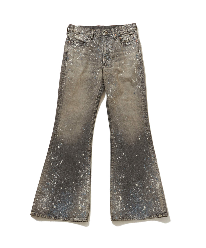 MOLDED DENIM TROUSERS FLARED CUT