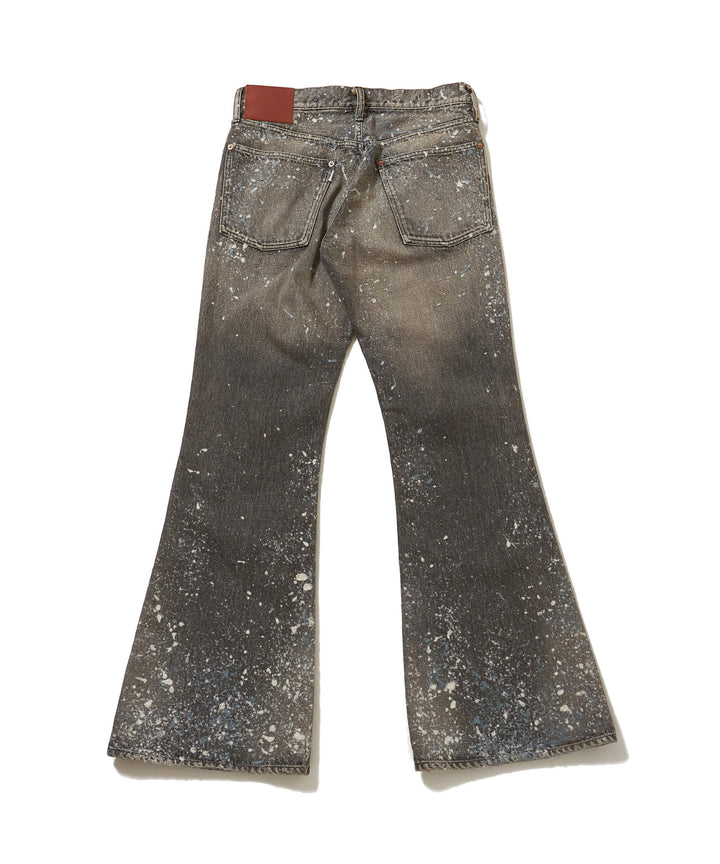 MOLDED DENIM TROUSERS FLARED CUT