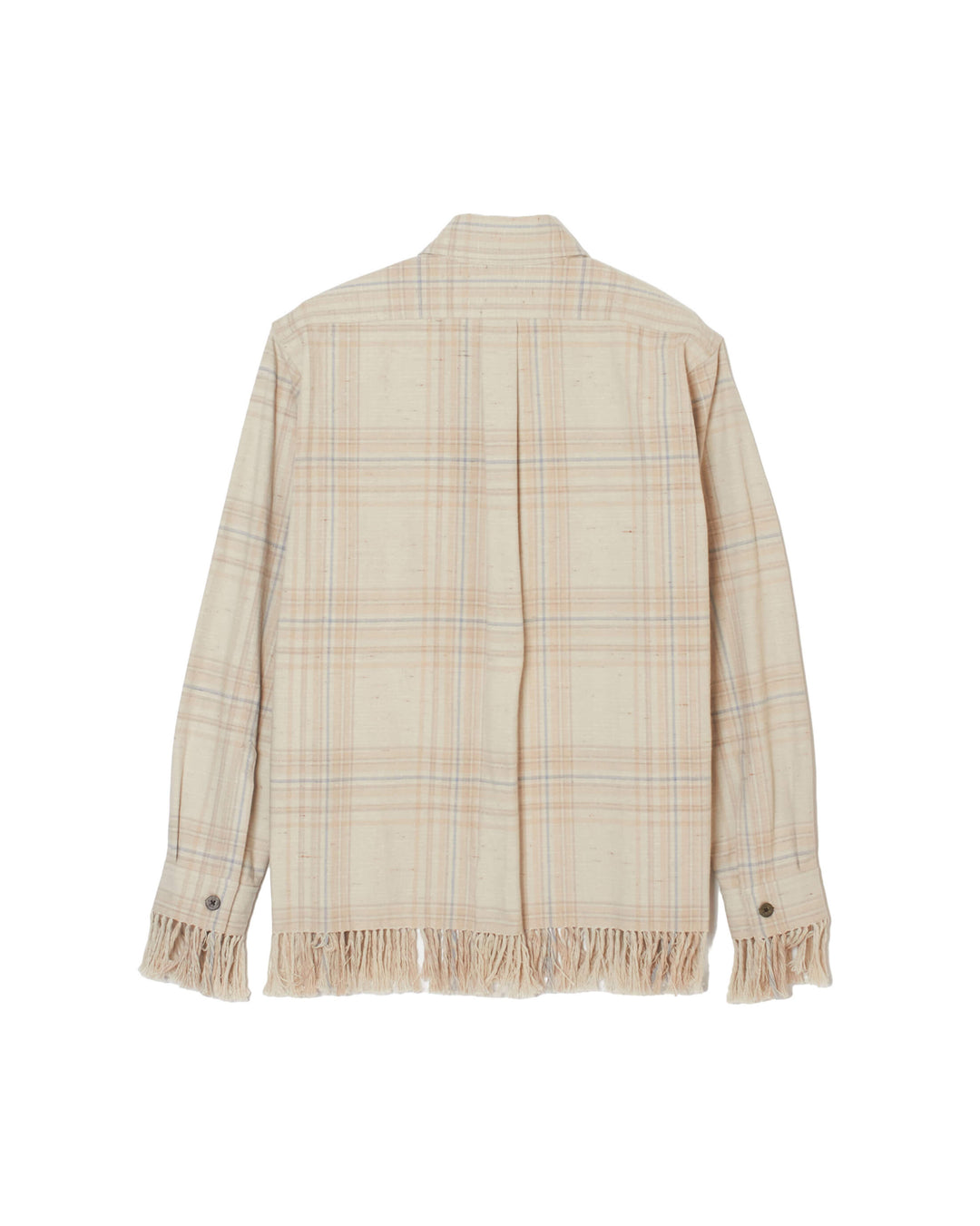 JAZZ NEP OMBRE PLAID FRINGE BLOUSE