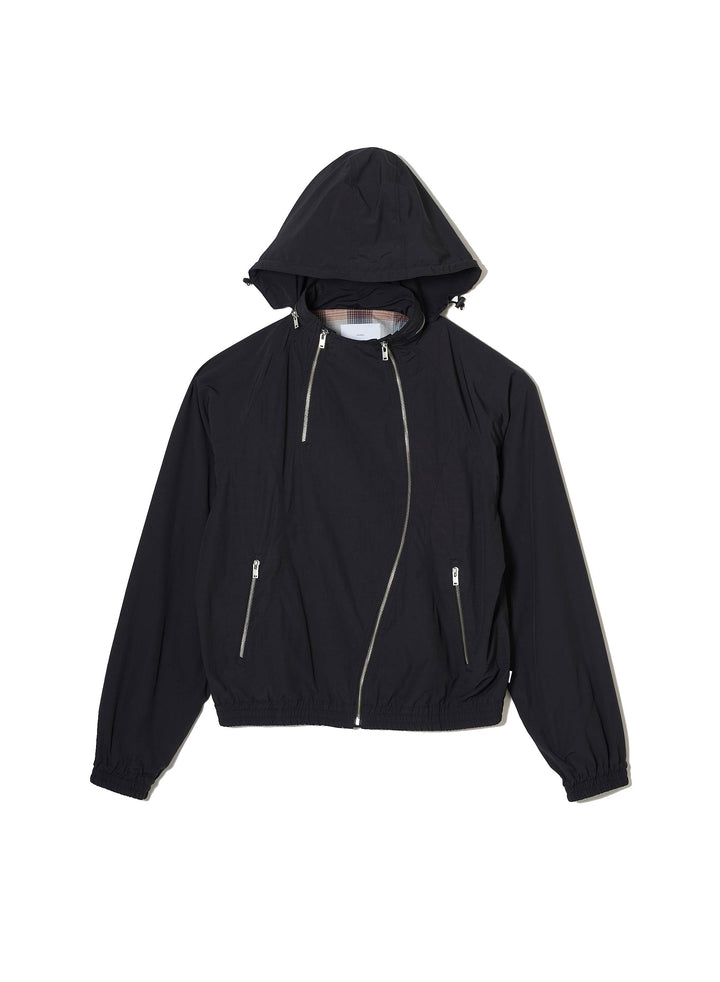 NYLON ZIP HOODED JACKET