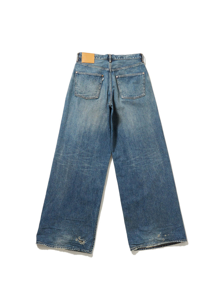 FADED MODERN DENIM WIDE TROUSERS