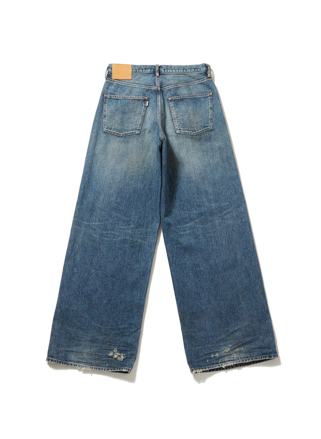 FADED MODERN WESTERN DENIM WIDE TROUSERS