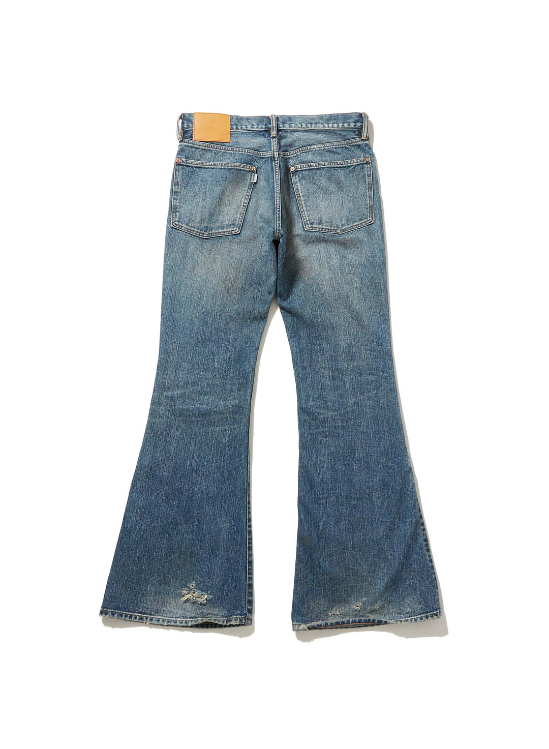 FADED MODERN WESTERN DENIM FLARED TROUSERS