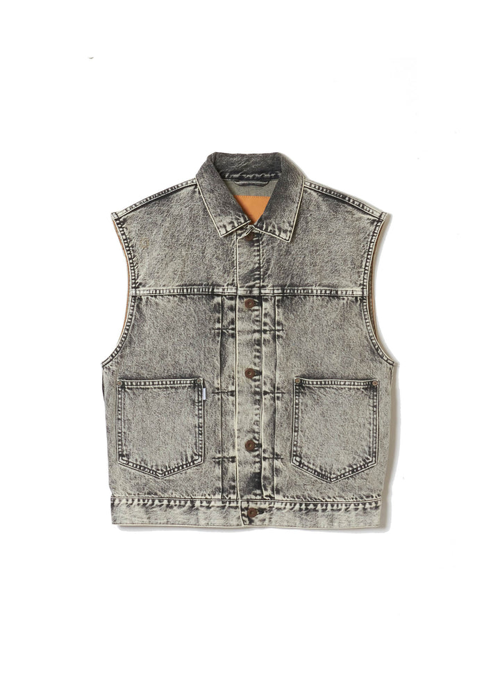 ACID WASHED MODERN DENIM VEST