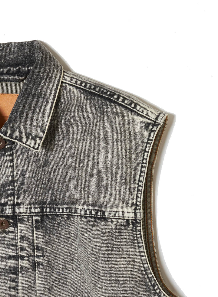 ACID WASHED MODERN DENIM VEST