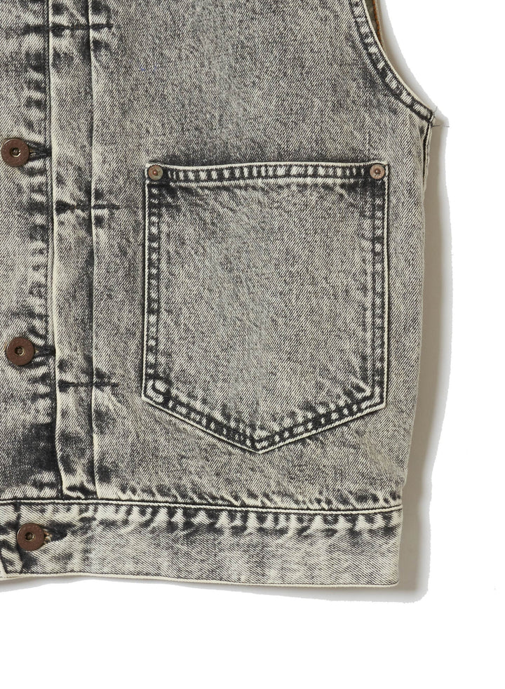 ACID WASHED MODERN DENIM VEST