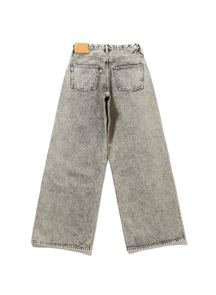 ACID WASHED MODERN DENIM WIDE TROUSERS