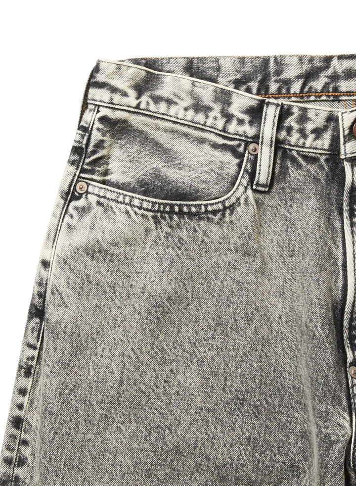 ACID WASHED MODERN DENIM WIDE TROUSERS