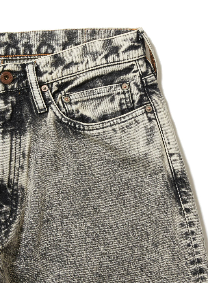 ACID WASHED MODERN DENIM WIDE TROUSERS