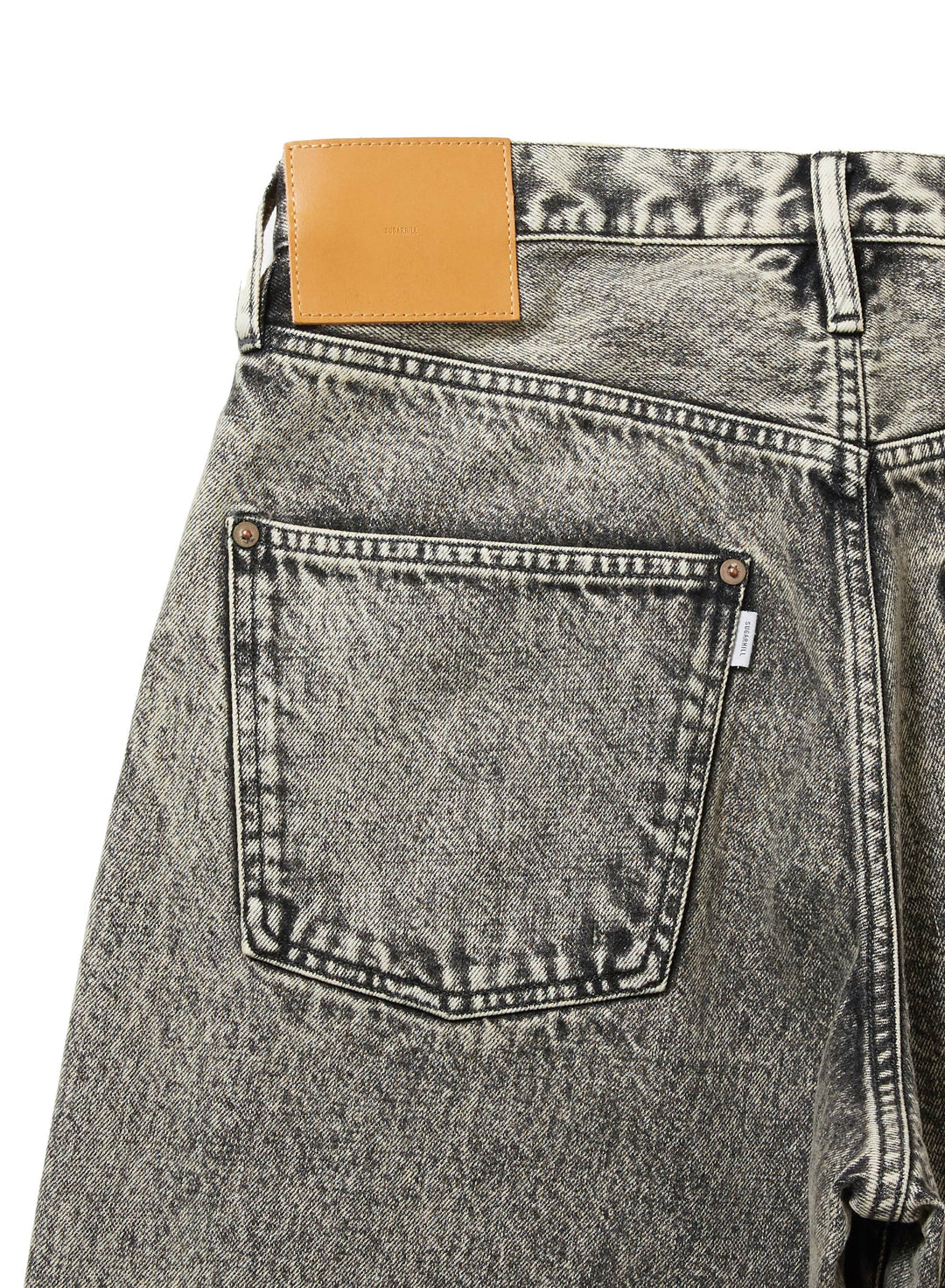 ACID WASHED MODERN DENIM WIDE TROUSERS