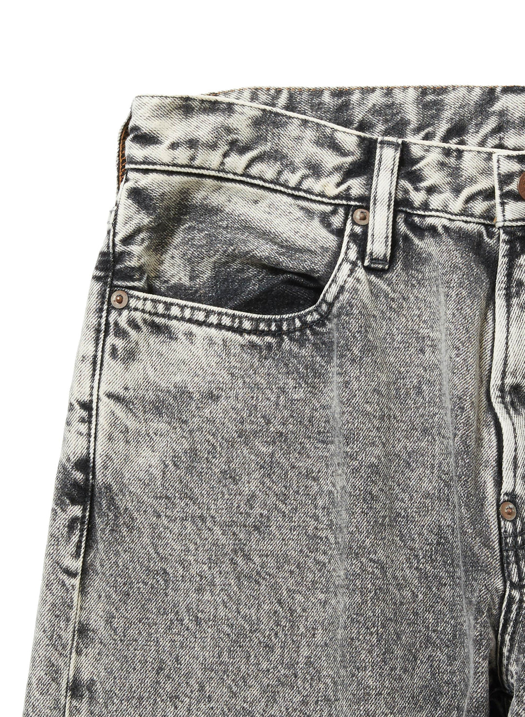 ACID WASHED MODERN DENIM REGULAR TROUSERS