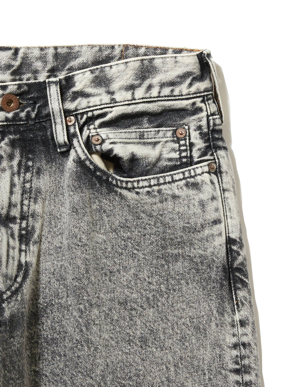 ACID WASHED MODERN DENIM REGULAR TROUSERS