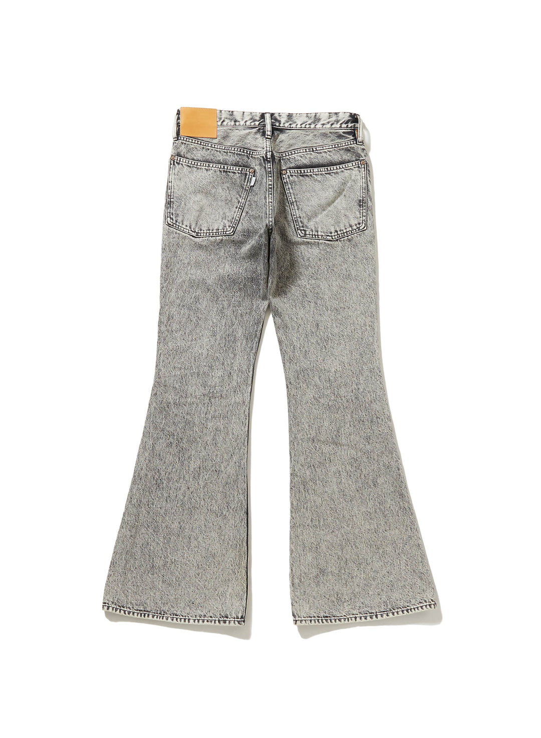 ACID WASHED MODERN DENIM FLARED TROUSERS