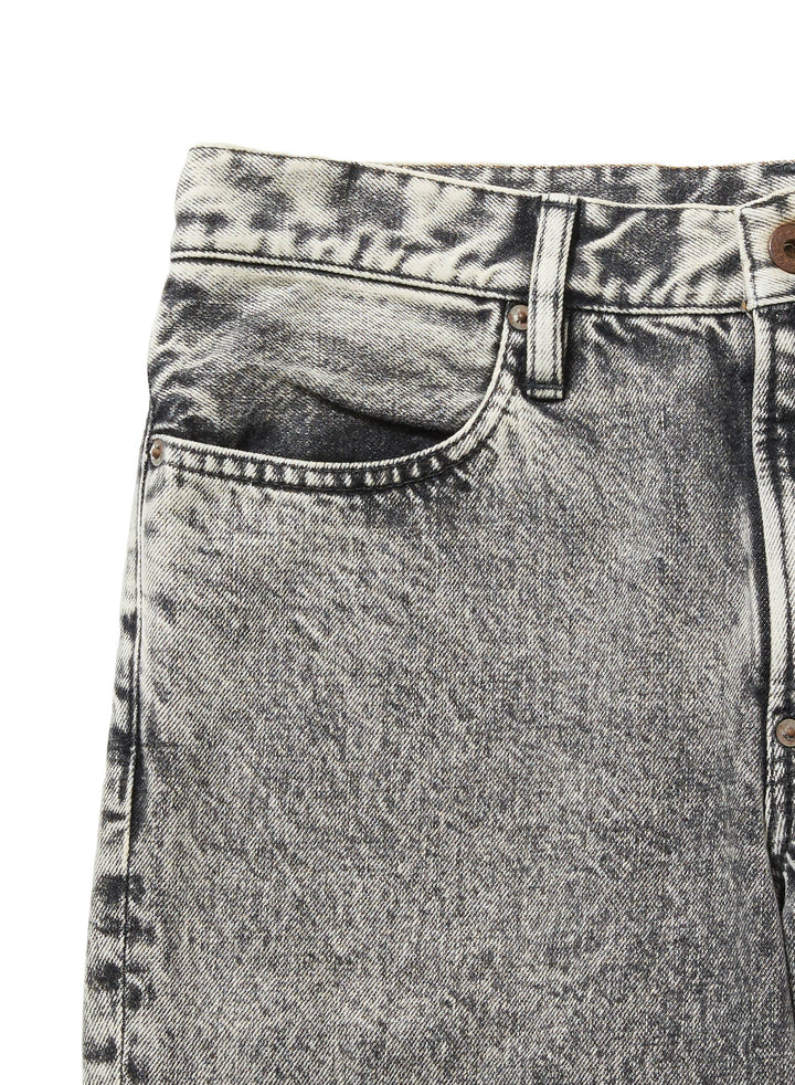 ACID WASHED MODERN DENIM FLARED TROUSERS