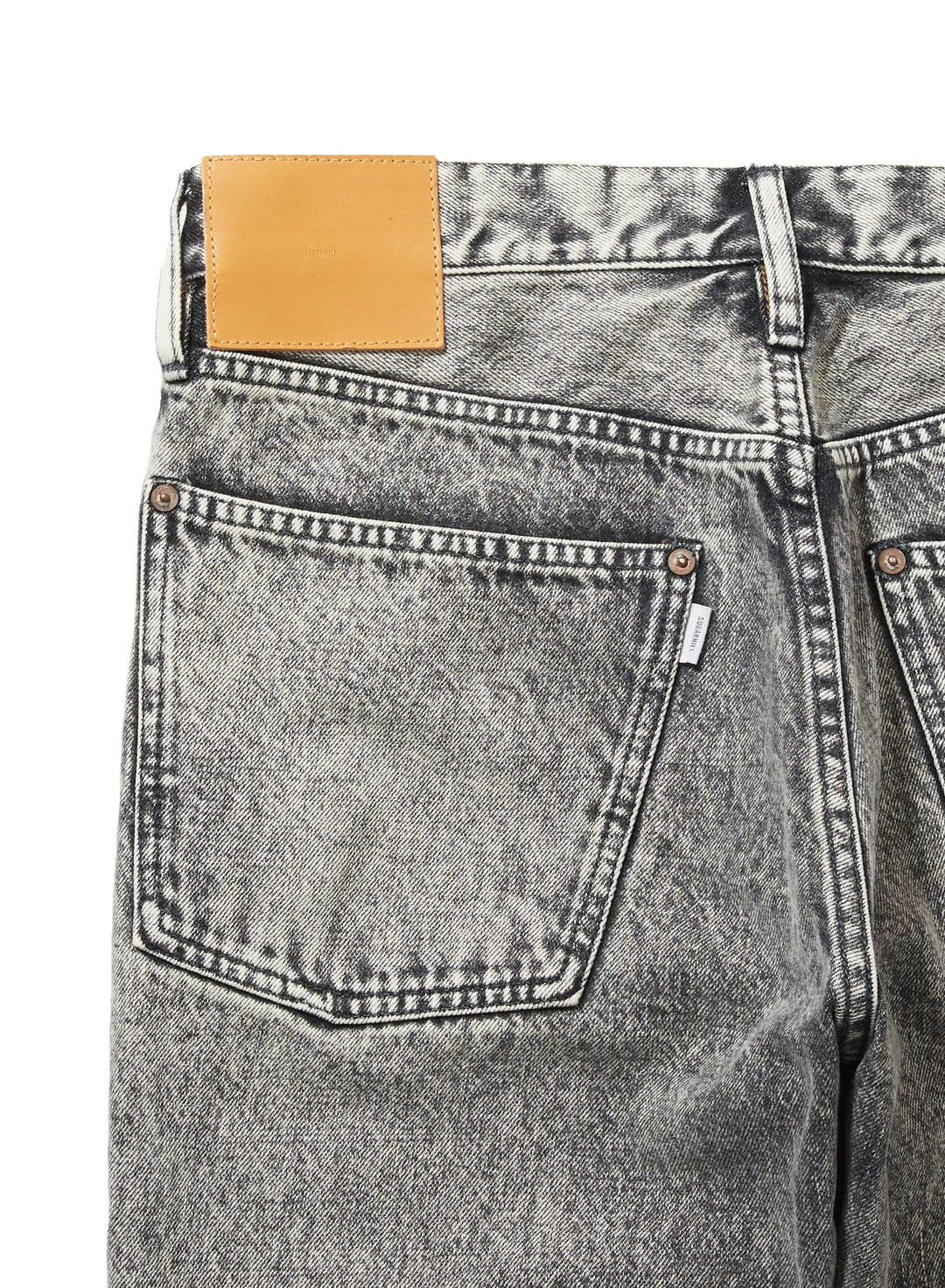 ACID WASHED MODERN DENIM FLARED TROUSERS