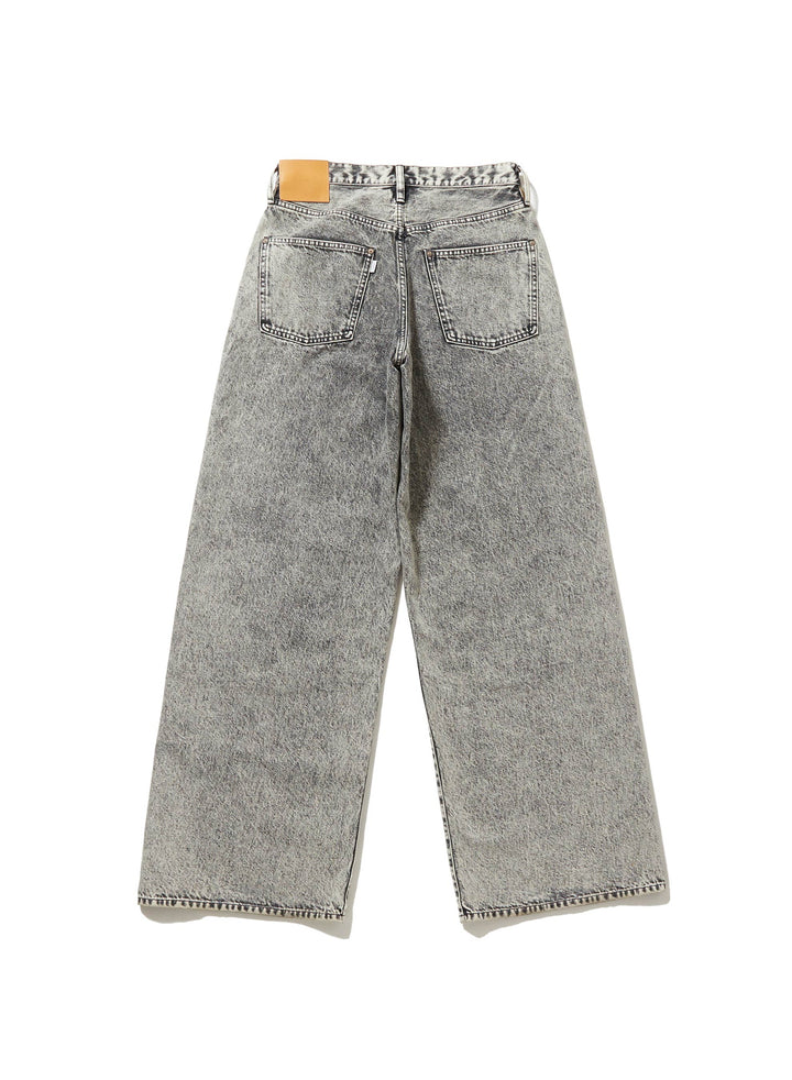 ACID WASHED MODERN WESTERN WIDE TROUSERS