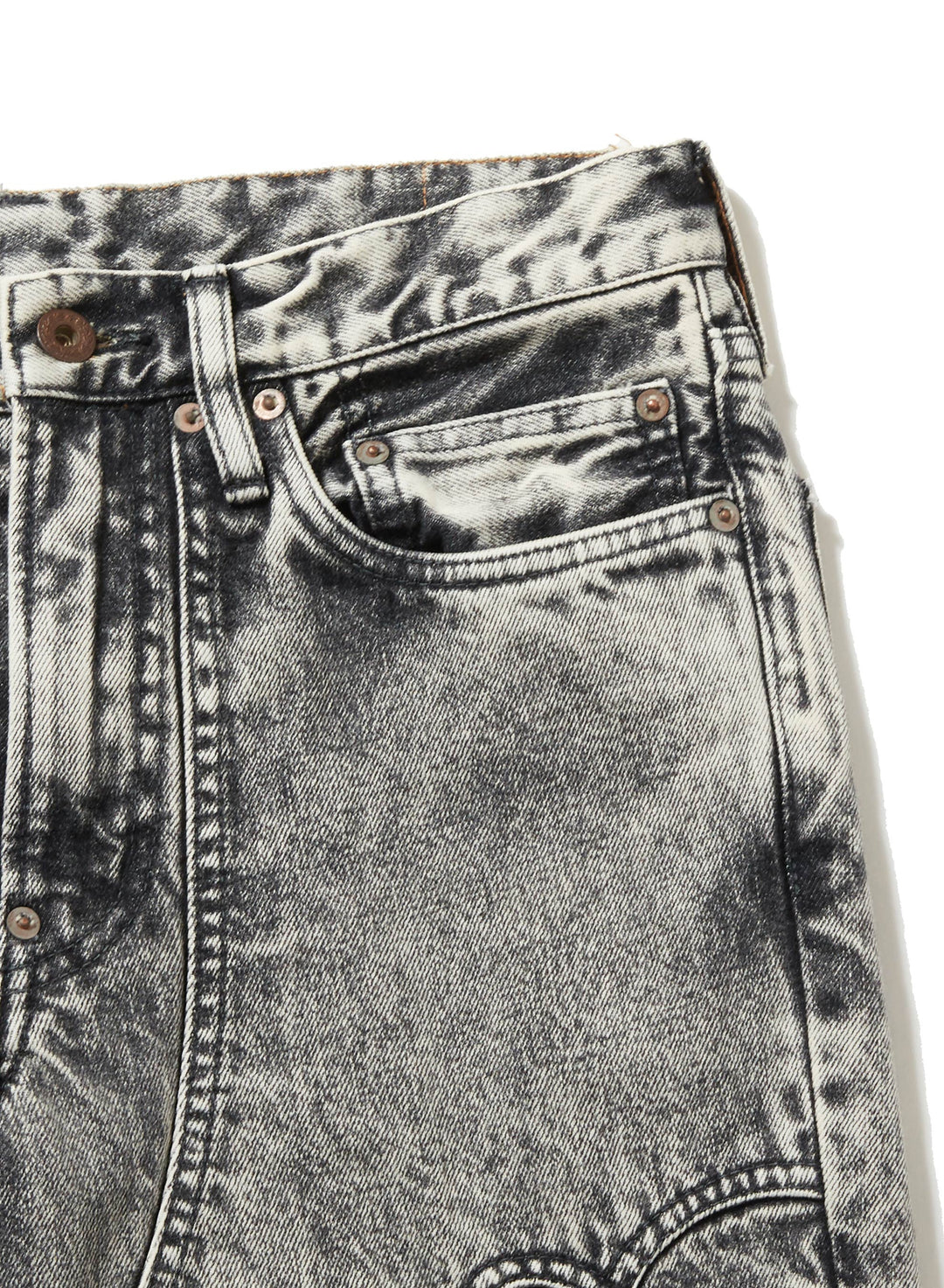 ACID WASHED MODERN WESTERN FLARED TROUSERS