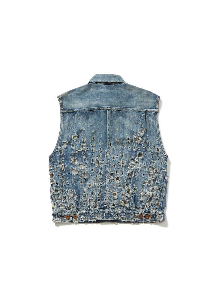 CRASHED MODERN DENIM VEST