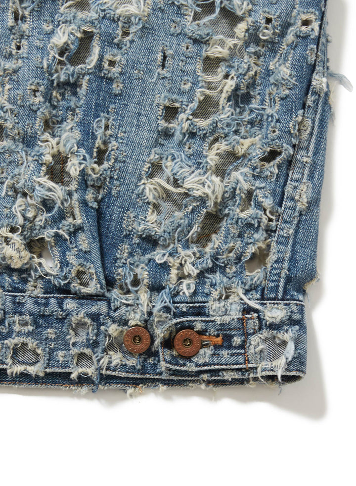 CRASHED MODERN DENIM VEST