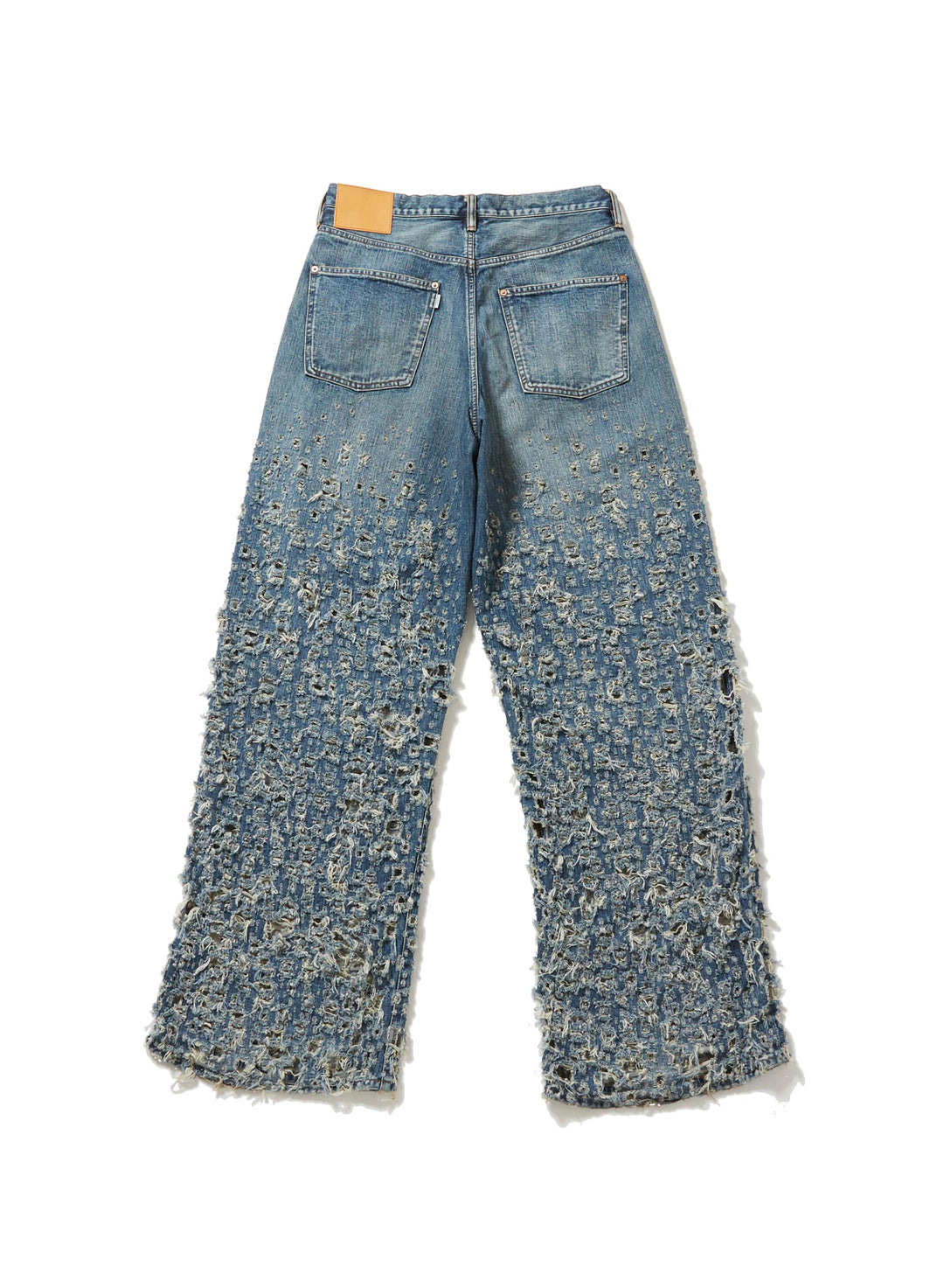 CRASHED MODERN DENIM WIDE TROUSERS