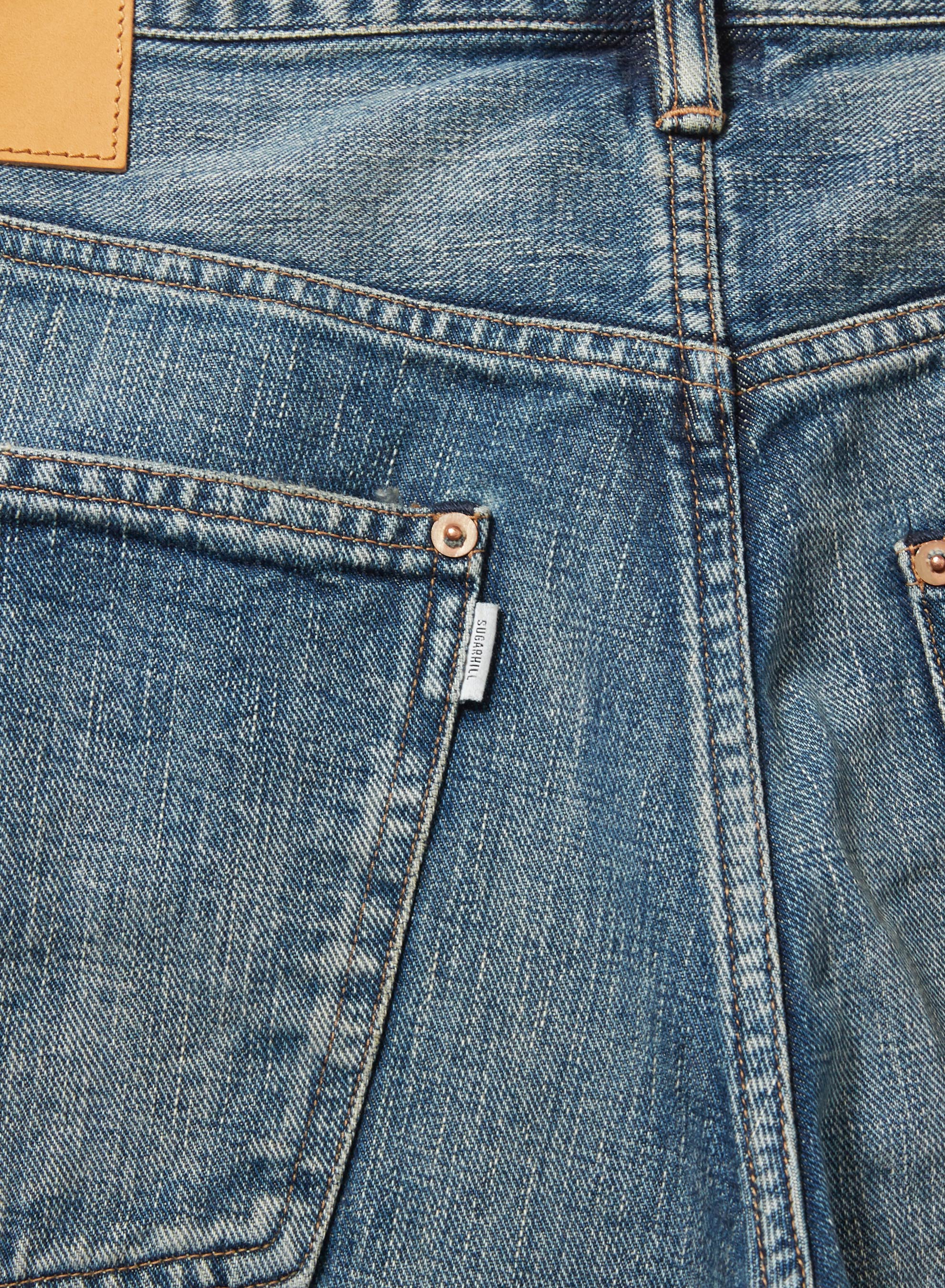 CRASHED MODERN DENIM WIDE TROUSERS – SUGARHILL TOKYO