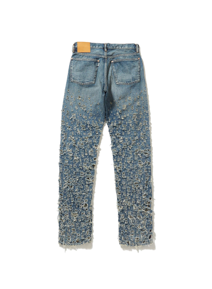 CRASHED MODERN DENIM REGULAR TROUSERS