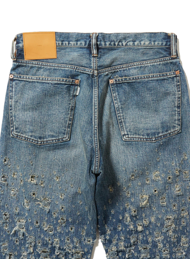 CRASHED MODERN DENIM REGULAR TROUSERS