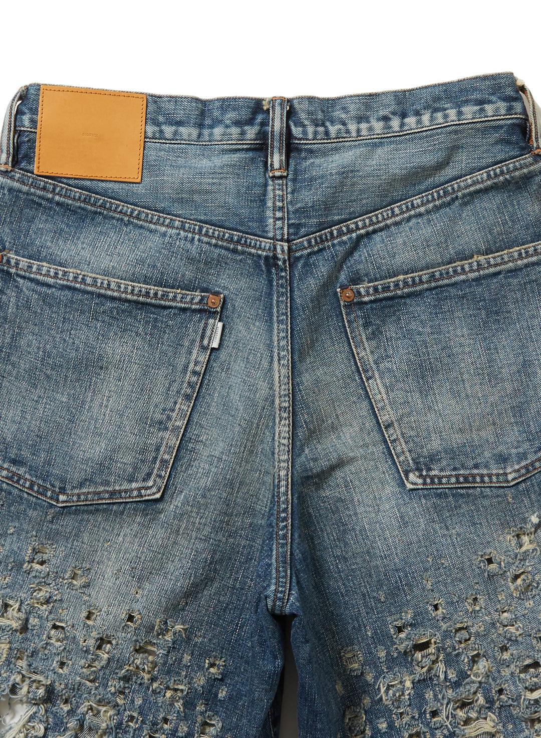 CRASHED MODERN DENIM WIDE SHORTS