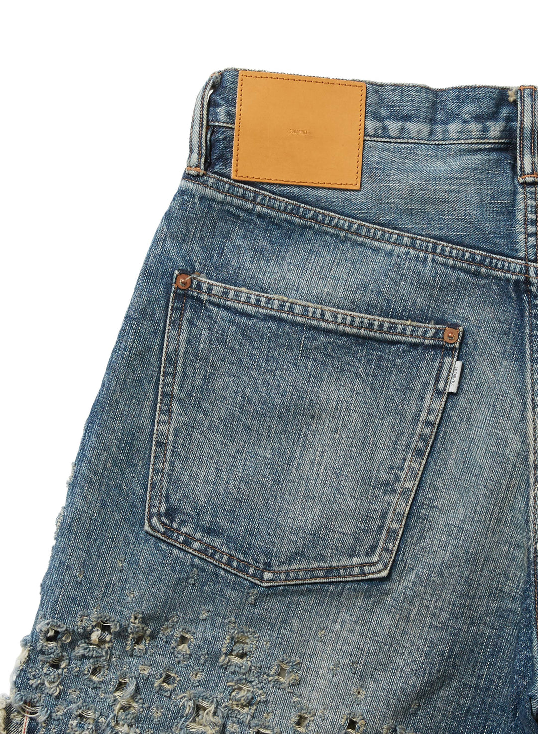 CRASHED MODERN DENIM WIDE SHORTS