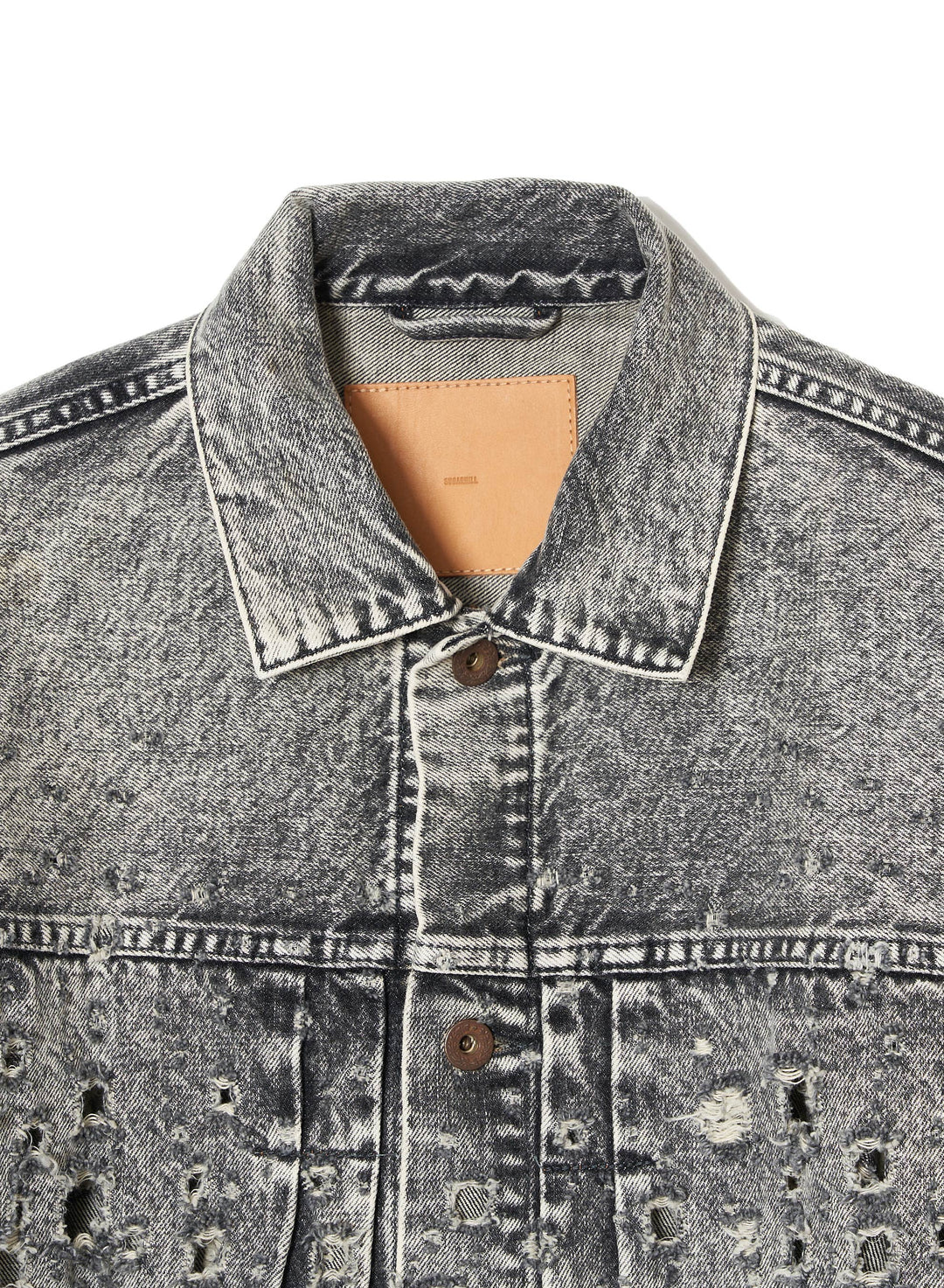 CRASHED BLACK MODERN DENIM JACKET