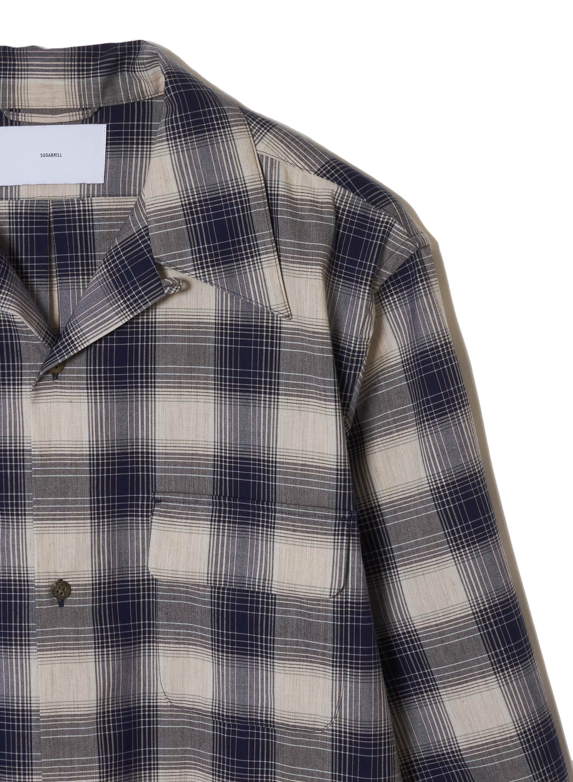 YAK OMBRE PLAID OPEN COLLAR BLOUSE – SUGARHILL TOKYO