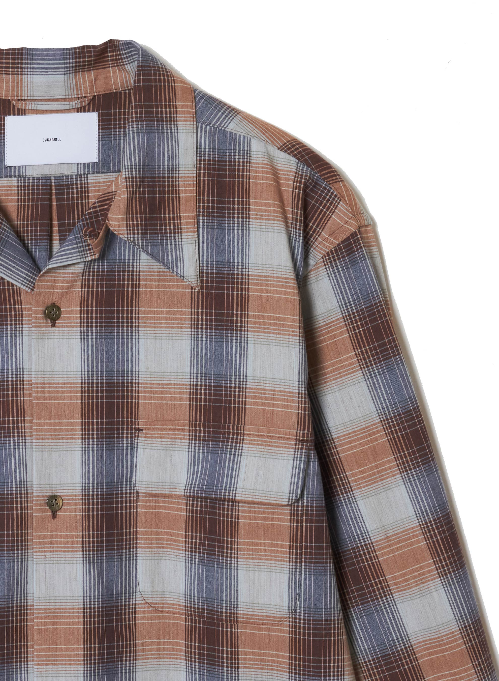 YAK OMBRE PLAID OPEN COLLAR BLOUSE – SUGARHILL TOKYO