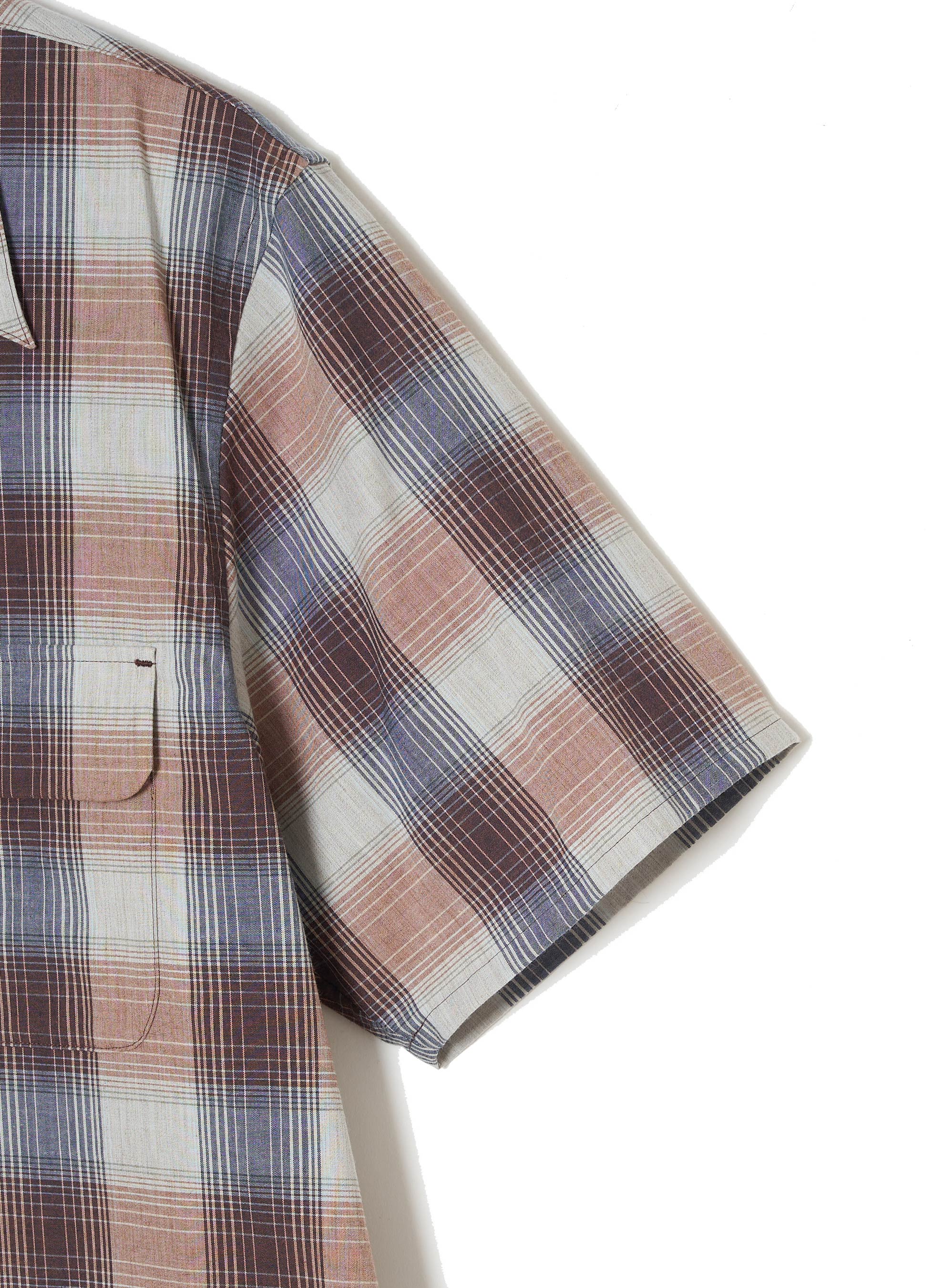 YAK OMBRE PLAID OPEN COLLAR BLOUSE HALF SLEEVE – SUGARHILL TOKYO