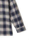 PUNCHING YAK OMBRE PLAID OPEN COLLAR BLOUSE