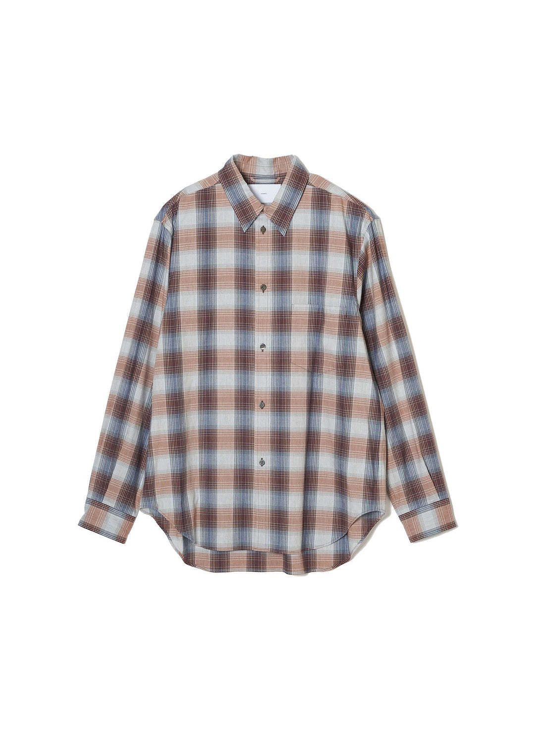 YAK OMBRE PLAID REGULAR COLLAR BLOUSE