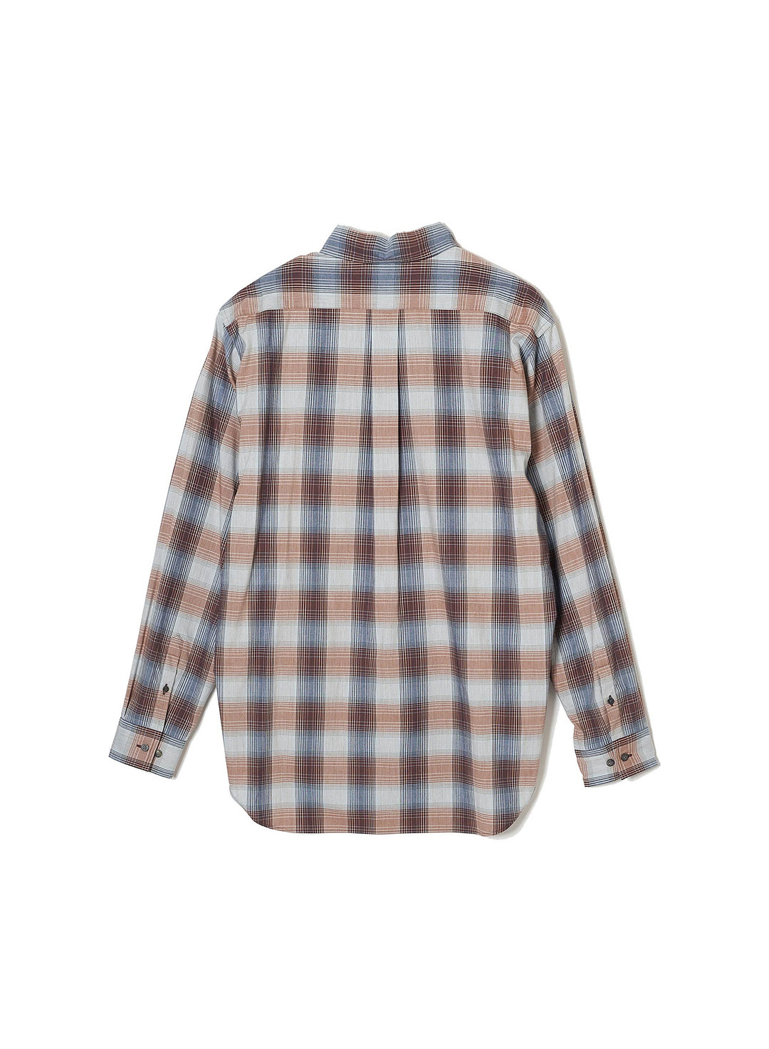 YAK OMBRE PLAID REGULAR COLLAR BLOUSE