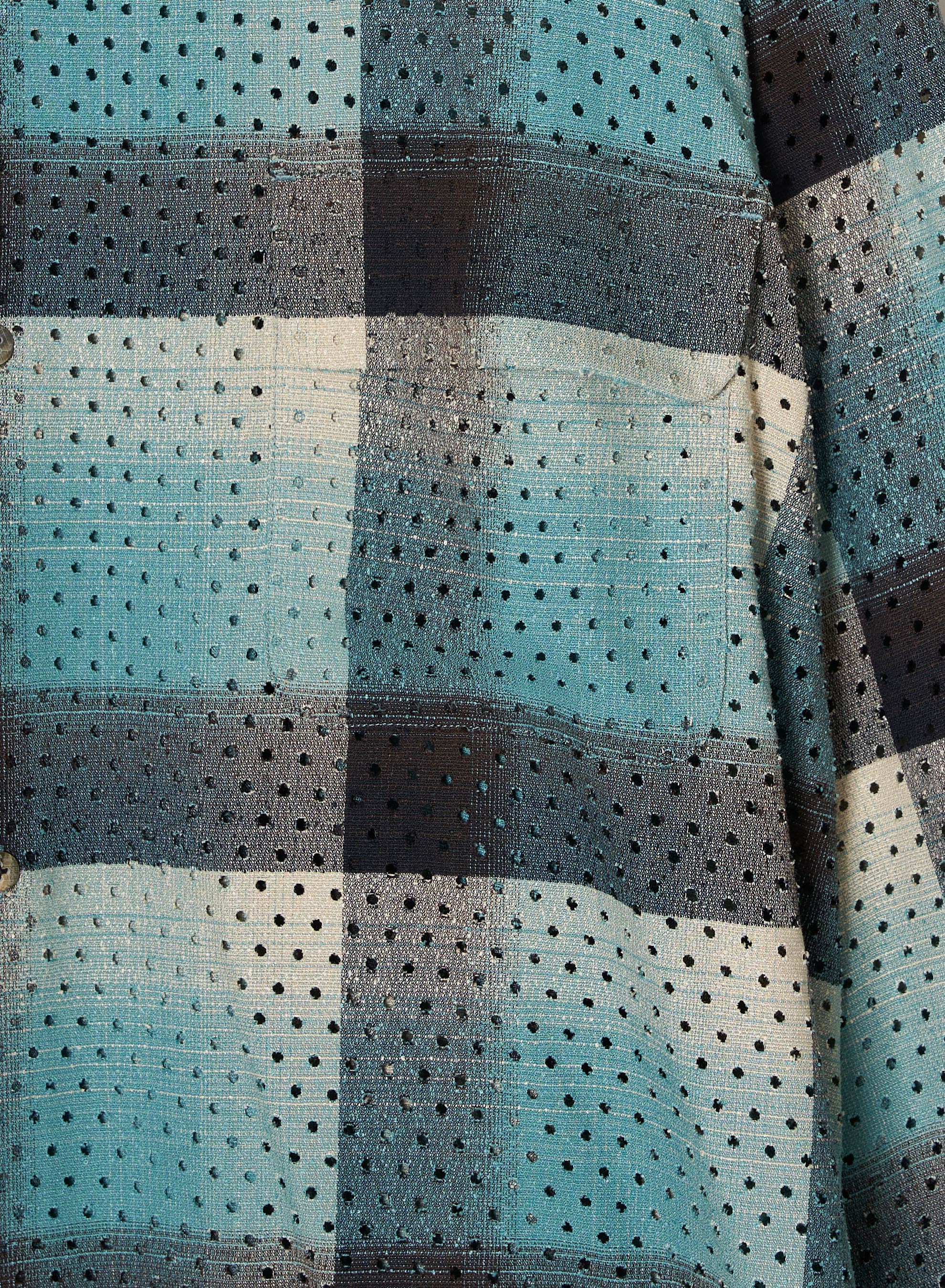 PUNCHING RAYON OMBRE PLAID OPEN COLLAR BLOUSE – SUGARHILL TOKYO