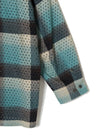 PUNCHING RAYON OMBRE PLAID OPEN COLLAR BLOUSE