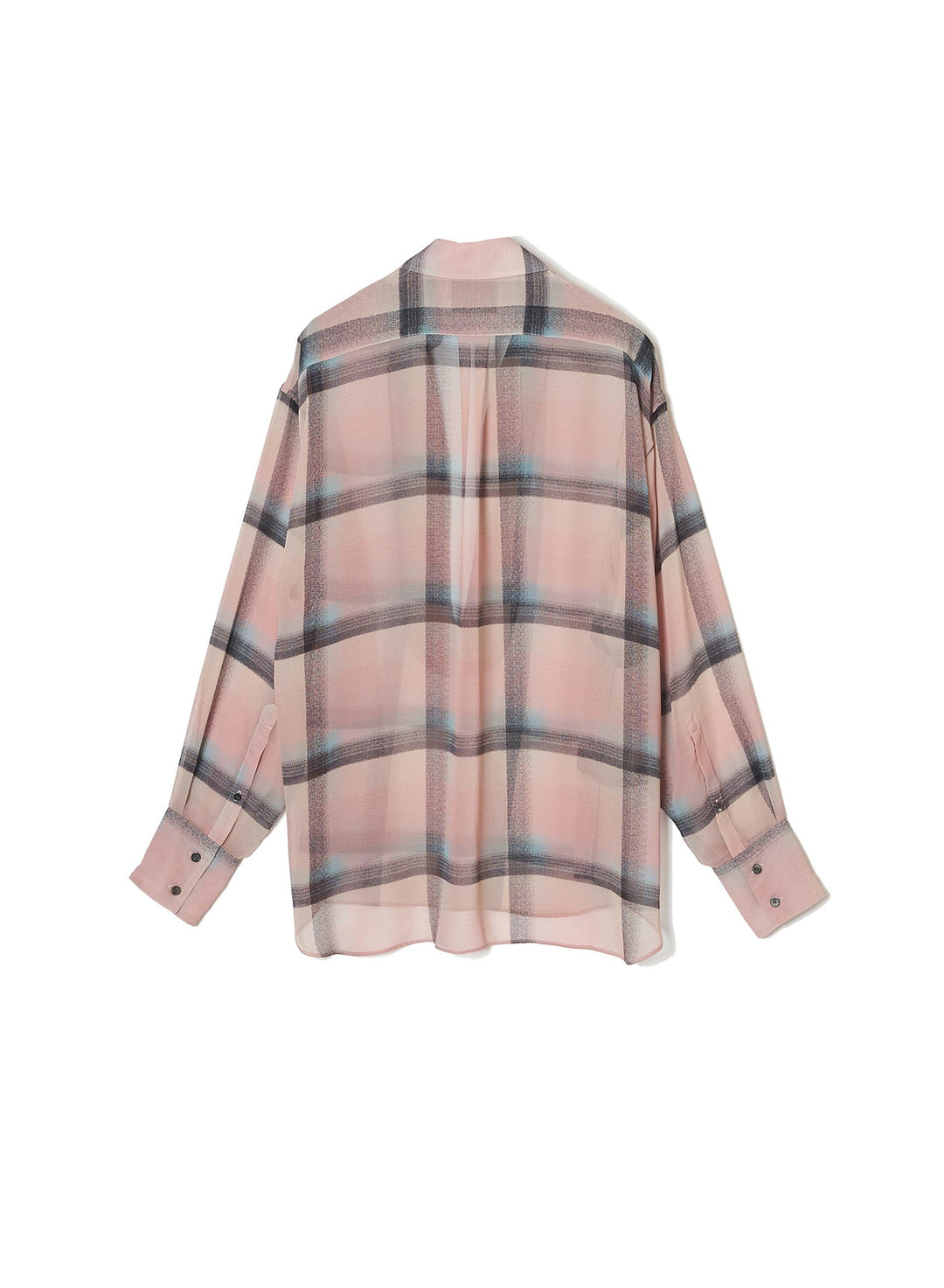 SHEER OMBRE PLAID BLOUSE