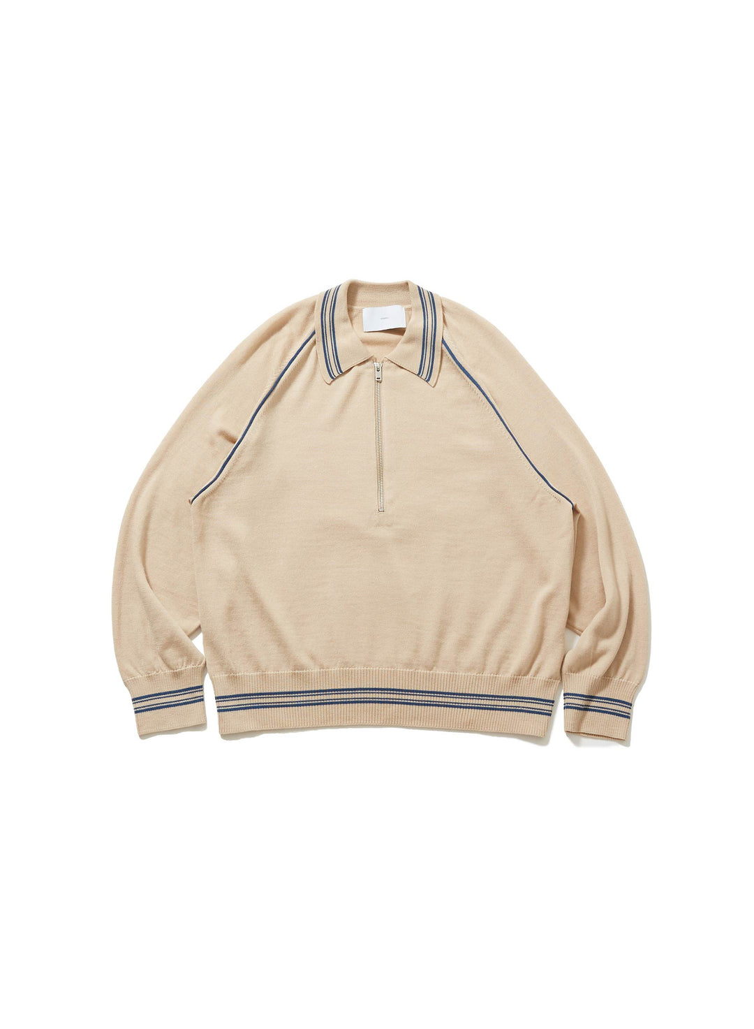 ZIP-UP LINE KNIT POLO SHIRT