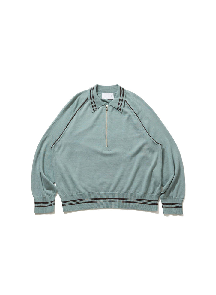 ZIP-UP LINE KNIT POLO SHIRT