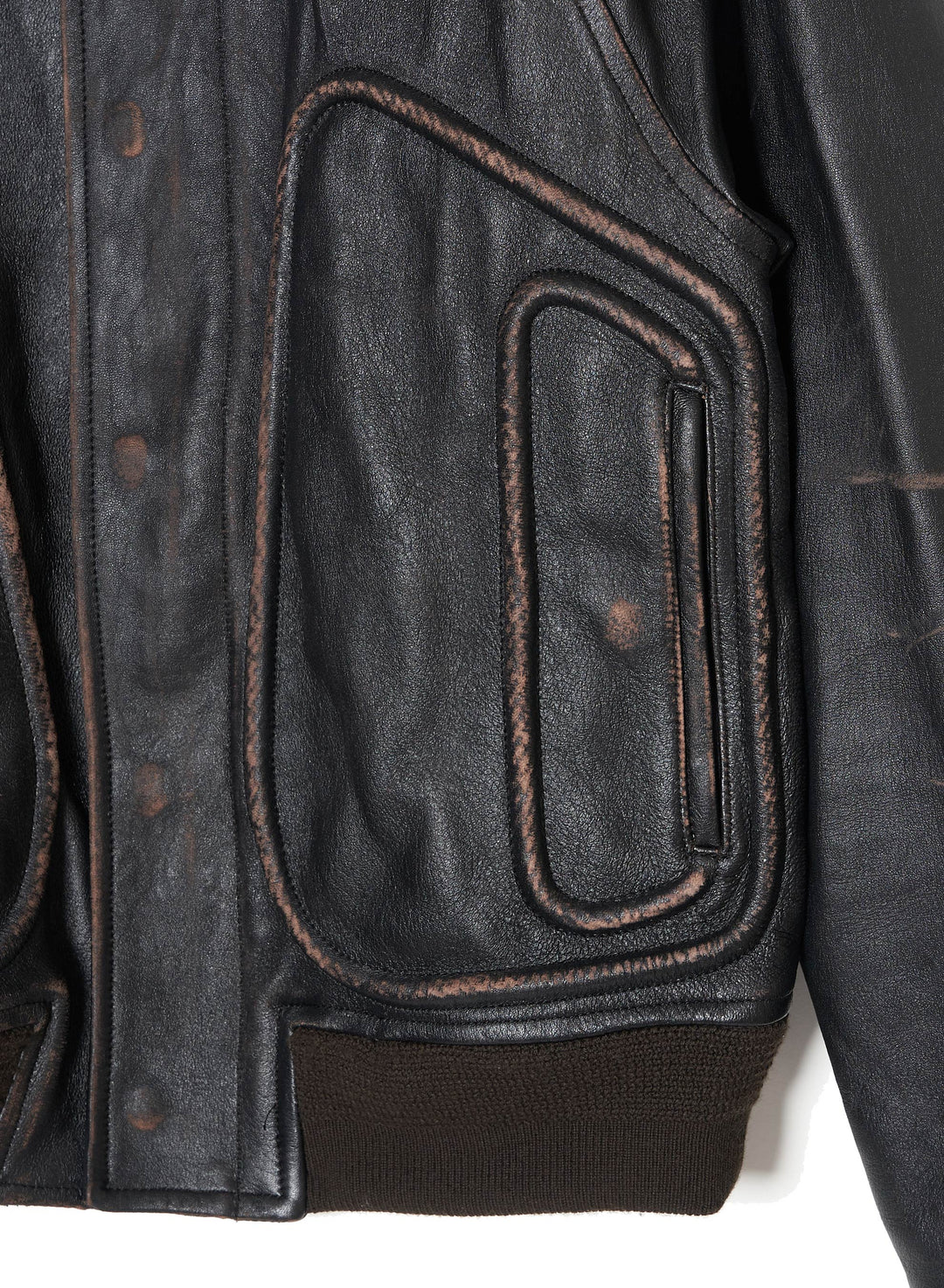 CORDED LEATHER BLOUSON