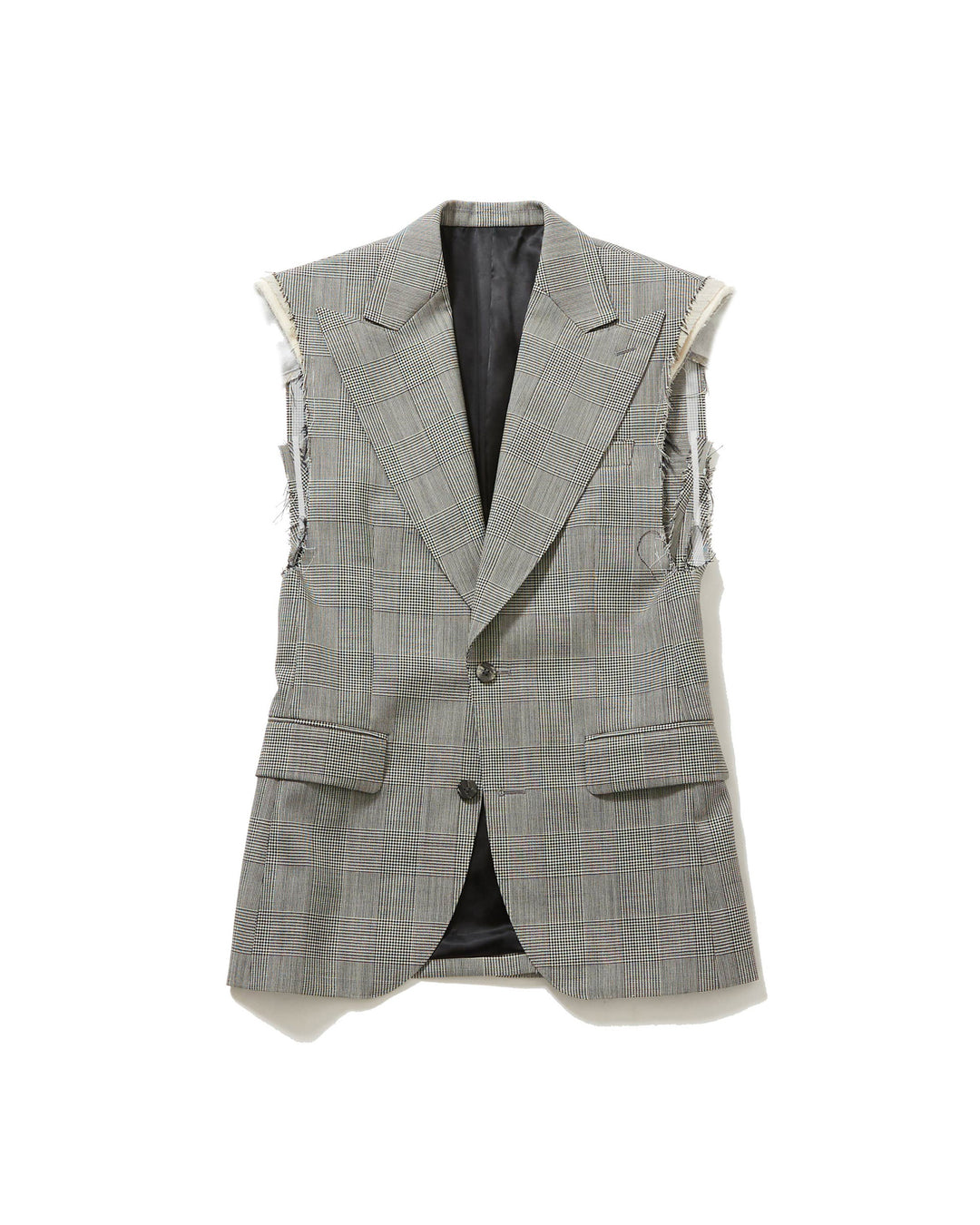 GREN CHECK SLEEVELESS TAILORED VEST