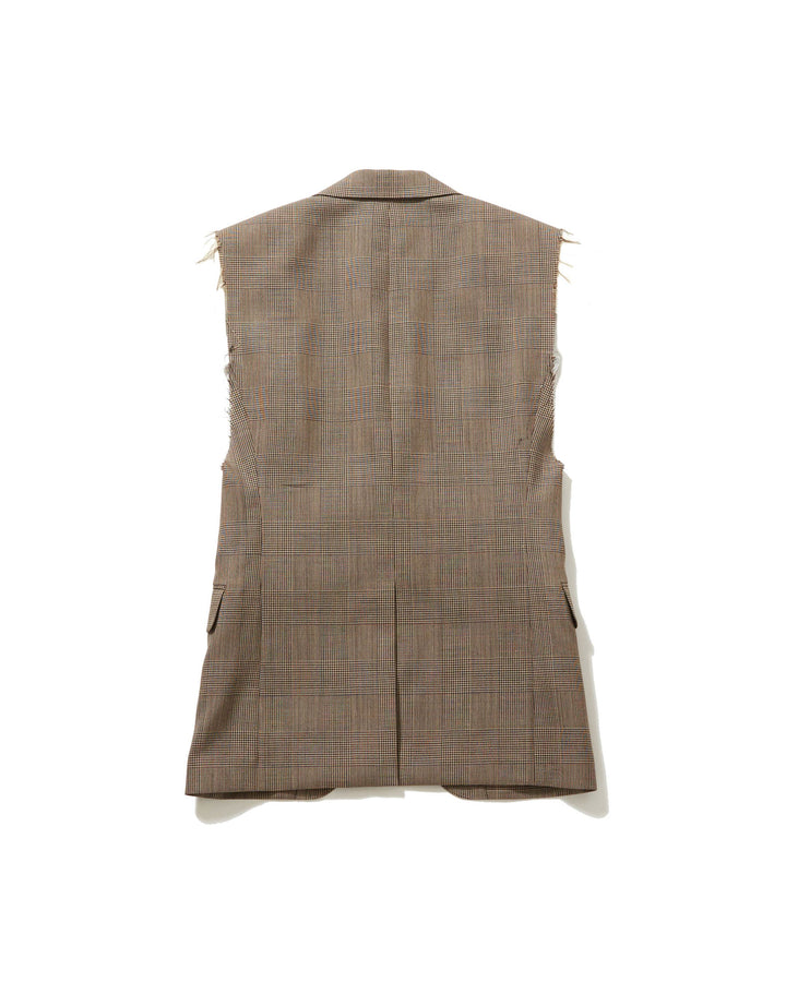 GREN CHECK SLEEVELESS TAILORED VEST